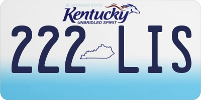 KY license plate 222LIS