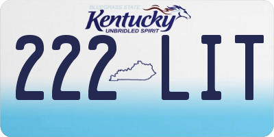 KY license plate 222LIT