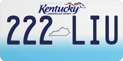 KY license plate 222LIU