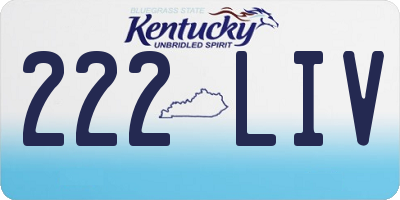 KY license plate 222LIV