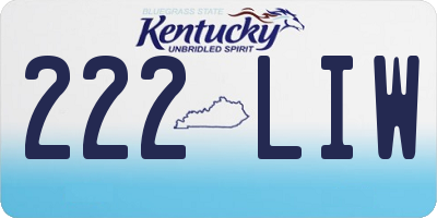 KY license plate 222LIW