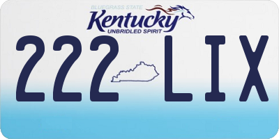 KY license plate 222LIX