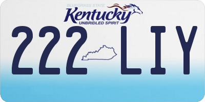 KY license plate 222LIY