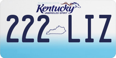 KY license plate 222LIZ