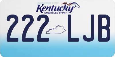 KY license plate 222LJB
