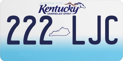 KY license plate 222LJC