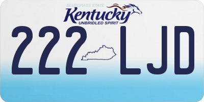 KY license plate 222LJD