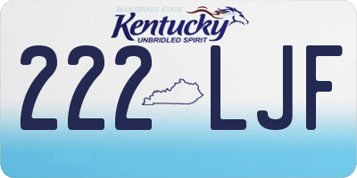 KY license plate 222LJF
