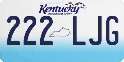 KY license plate 222LJG