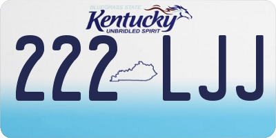 KY license plate 222LJJ