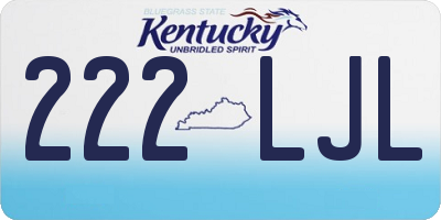 KY license plate 222LJL
