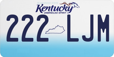 KY license plate 222LJM