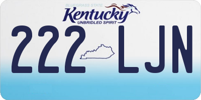 KY license plate 222LJN