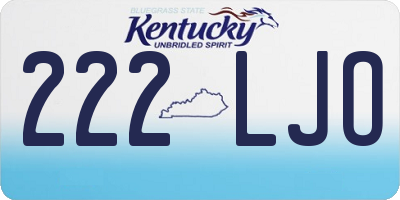 KY license plate 222LJO