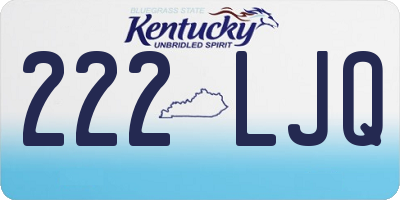 KY license plate 222LJQ