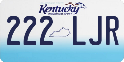 KY license plate 222LJR