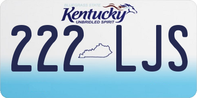 KY license plate 222LJS