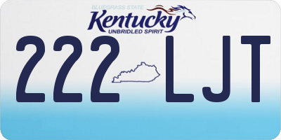 KY license plate 222LJT