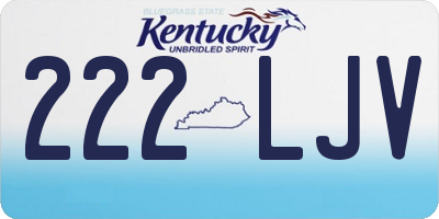 KY license plate 222LJV