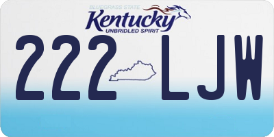 KY license plate 222LJW