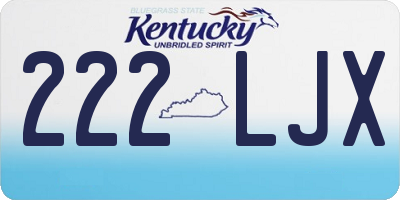 KY license plate 222LJX