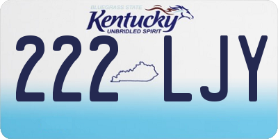 KY license plate 222LJY