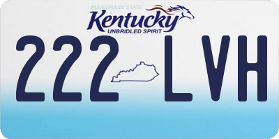 KY license plate 222LVH