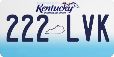 KY license plate 222LVK