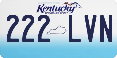 KY license plate 222LVN