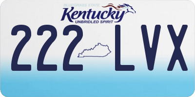 KY license plate 222LVX