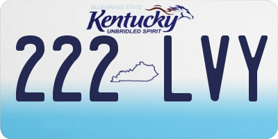 KY license plate 222LVY