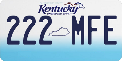 KY license plate 222MFE