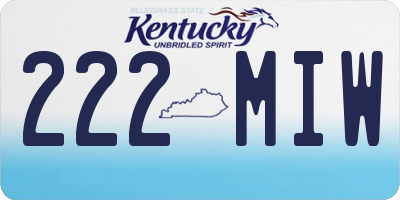 KY license plate 222MIW