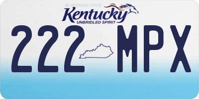 KY license plate 222MPX