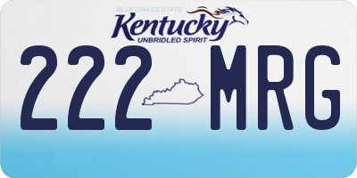 KY license plate 222MRG