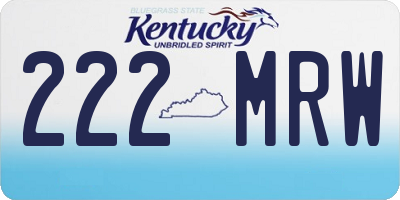 KY license plate 222MRW