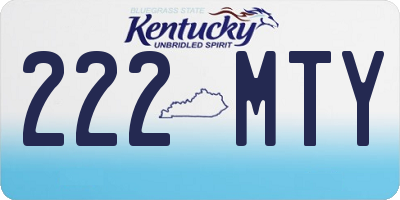KY license plate 222MTY