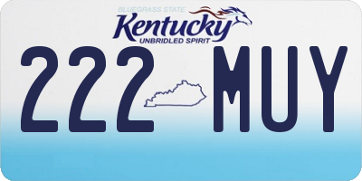 KY license plate 222MUY