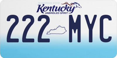 KY license plate 222MYC