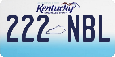 KY license plate 222NBL