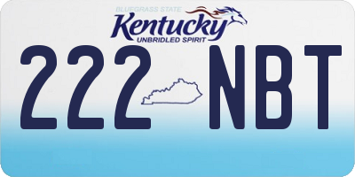 KY license plate 222NBT