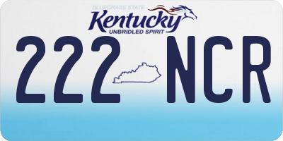KY license plate 222NCR