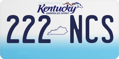 KY license plate 222NCS