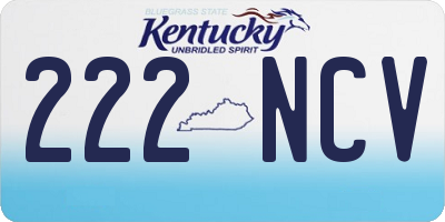 KY license plate 222NCV