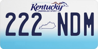 KY license plate 222NDM