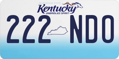 KY license plate 222NDO