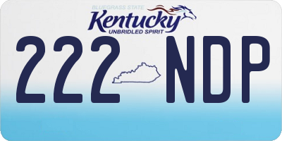 KY license plate 222NDP