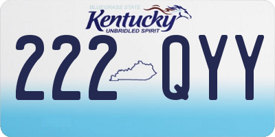 KY license plate 222QYY