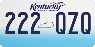 KY license plate 222QZQ