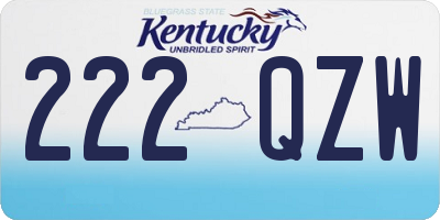KY license plate 222QZW